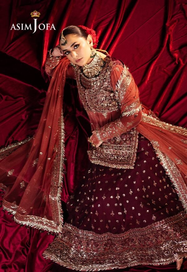 Asim Jofa Unstitched 3 Piece Luxury Velvet Embroidered Formal Dress Edition – AJMV-04 - Image 6