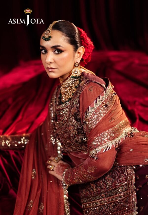 Asim Jofa Unstitched 3 Piece Luxury Velvet Embroidered Formal Dress Edition – AJMV-04 - Image 5