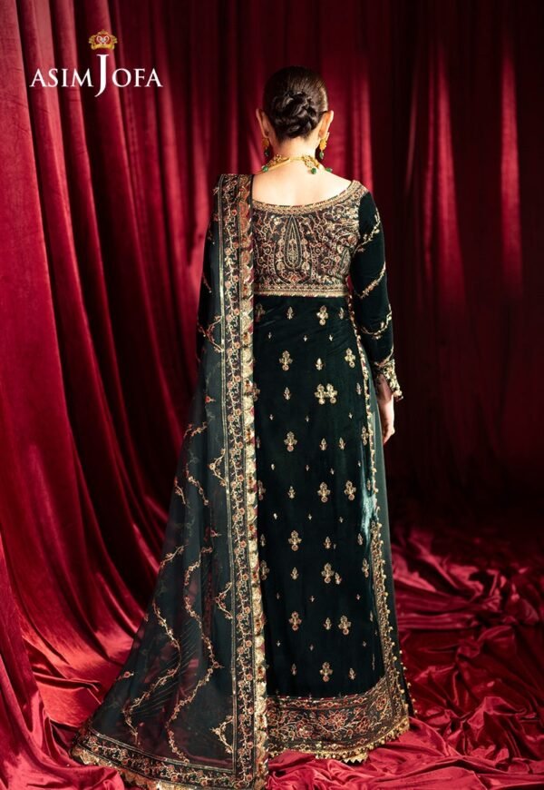 Asim Jofa Unstitched 3 Piece Luxury Velvet Embroidered Formal Dress Edition – AJMV-05 - Image 2