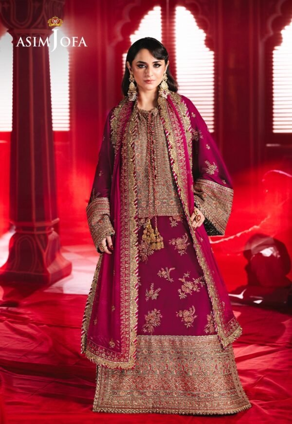 Asim Jofa Unstitched 2 Piece Luxury Velvet Embroidered Formal Dress Edition – AJMV-06 - Image 7