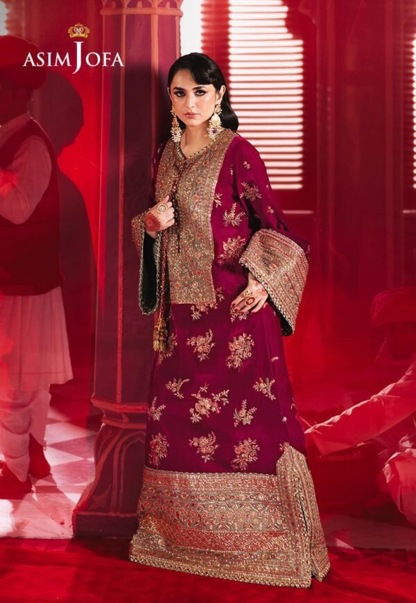 Asim Jofa Unstitched 2 Piece Luxury Velvet Embroidered Formal Dress Edition – AJMV-06 - Image 6
