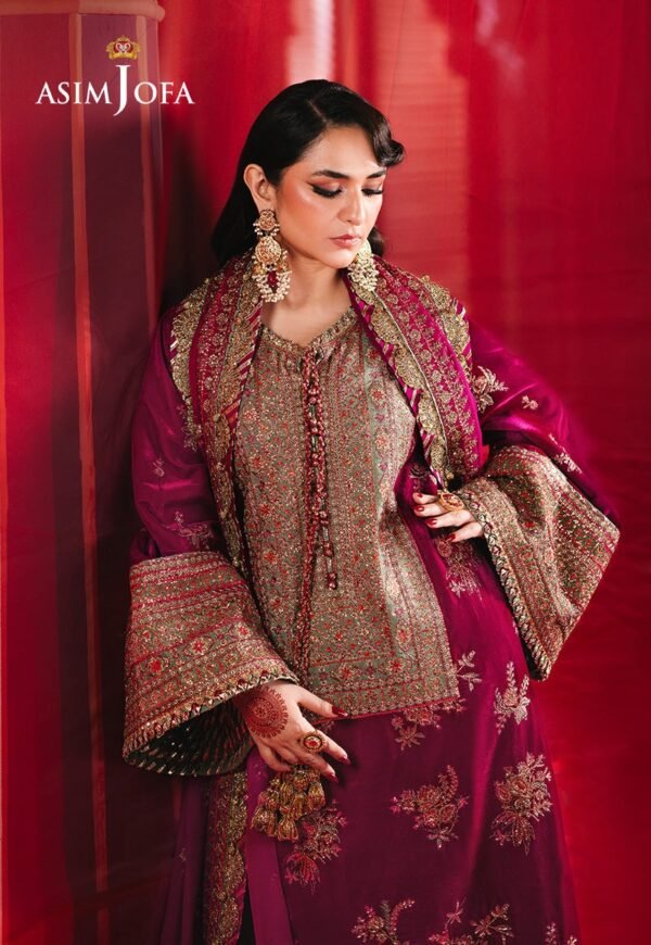Asim Jofa Unstitched 2 Piece Luxury Velvet Embroidered Formal Dress Edition – AJMV-06 - Image 3