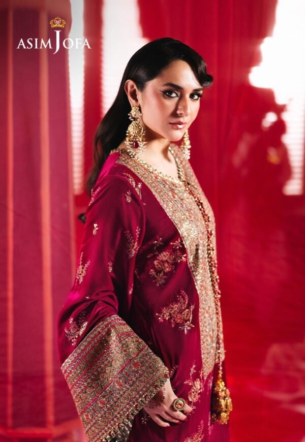 Asim Jofa Unstitched 2 Piece Luxury Velvet Embroidered Formal Dress Edition – AJMV-06 - Image 4