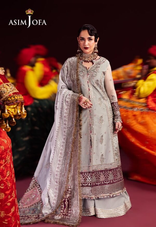 Asim Jofa Unstitched 3 Piece Luxury Velvet Embroidered Formal Dress Edition – AJMV-07