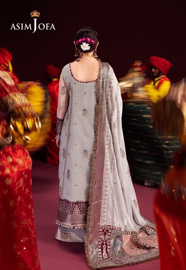 Asim Jofa Unstitched 3 Piece Luxury Velvet Embroidered Formal Dress Edition – AJMV-07 - Image 2