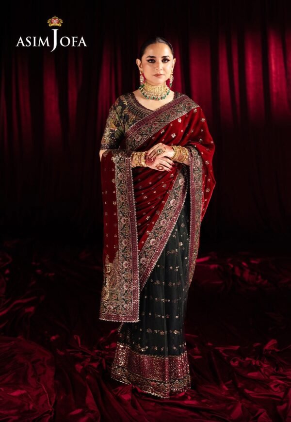 Asim Jofa Unstitched 2 Piece Luxury Velvet Embroidered Formal Dress Edition – AJMV-08