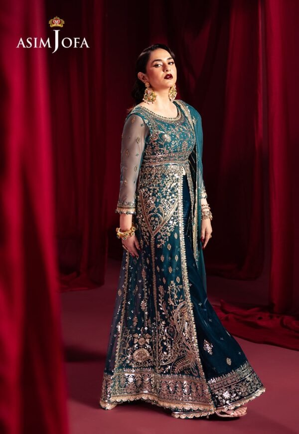 Asim Jofa Unstitched 3 Piece Luxury Velvet Embroidered Formal Dress Edition – AJMV-09 - Image 3