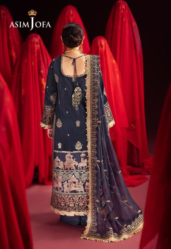 Asim Jofa Unstitched 3 Piece Luxury Velvet Embroidered Formal Dress Edition – AJMV-11 - Image 2
