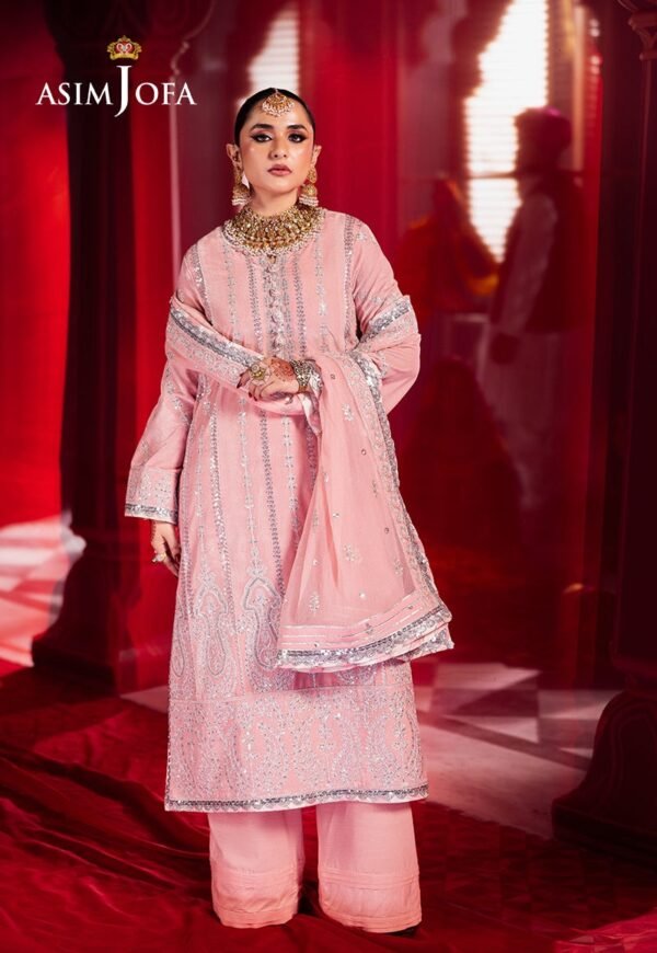 Asim Jofa Unstitched 3 Piece Luxury Velvet Embroidered Formal Dress Edition – AJMV-12 - Image 3