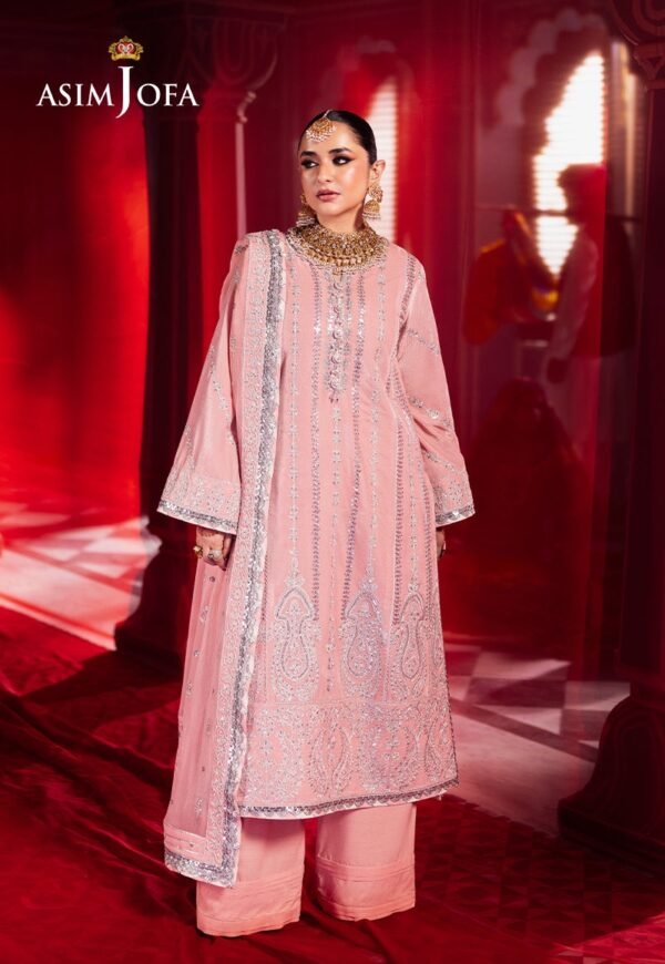 Asim Jofa Unstitched 3 Piece Luxury Velvet Embroidered Formal Dress Edition – AJMV-12 - Image 5