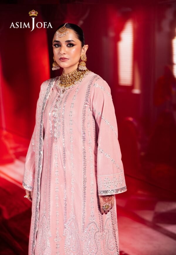 Asim Jofa Unstitched 3 Piece Luxury Velvet Embroidered Formal Dress Edition – AJMV-12 - Image 6