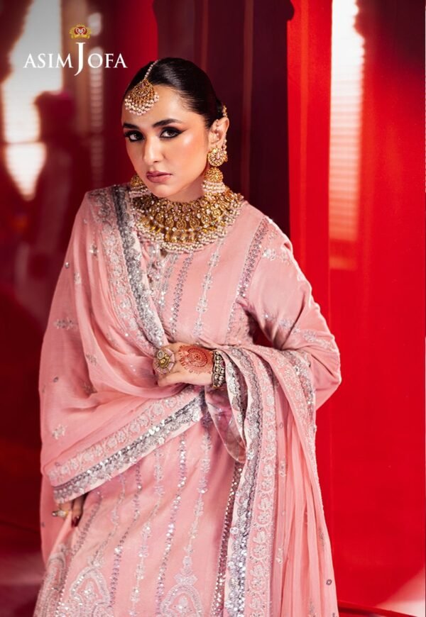 Asim Jofa Unstitched 3 Piece Luxury Velvet Embroidered Formal Dress Edition – AJMV-12 - Image 7