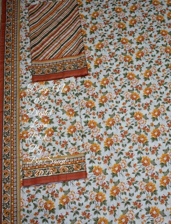 Bin Saeed Unstitched Digital Printed Summer Lawn Collection 2025 - D31 - Image 2