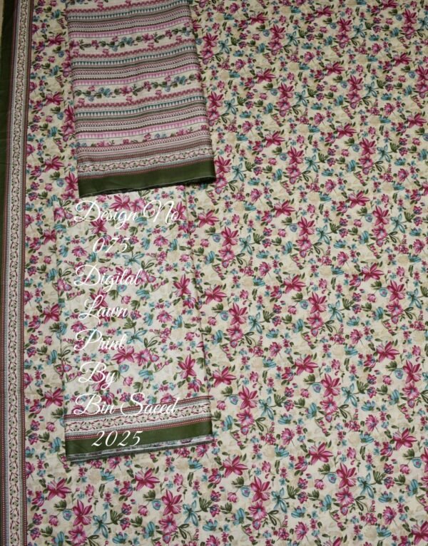 Bin Saeed Unstitched Digital Printed Summer Lawn Collection 2025 - D33 - Image 2