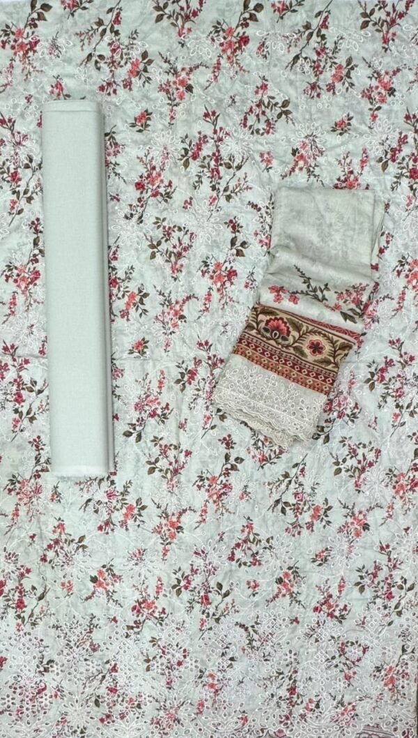 Bin Saeed Embroidered Chikankari Lawn Unstitched 3 Piece Summer Collection - D7