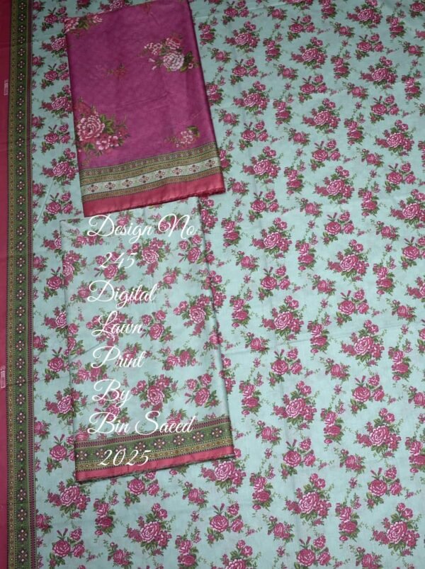 Bin Saeed Unstitched Digital Printed Summer Lawn Collection 2025 - D41 - Image 2