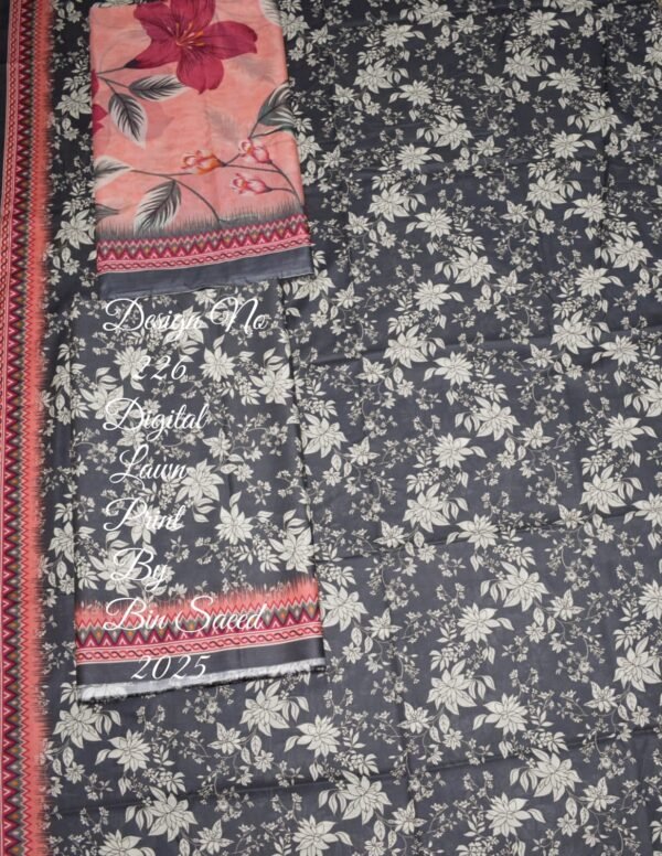Bin Saeed Unstitched Digital Printed Summer Lawn Collection 2025 - D27 - Image 2