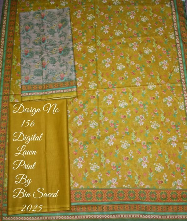 Bin Saeed Unstitched Digital Printed Summer Lawn Collection 2025 - D5 - Image 2