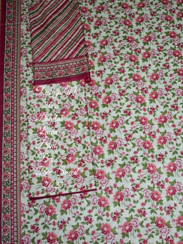 Bin Saeed Unstitched Digital Printed Summer Lawn Collection 2025 - D16 - Image 2