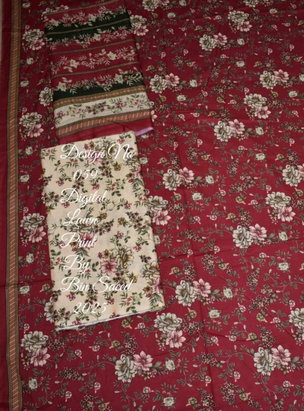 Bin Saeed Unstitched Digital Printed Summer Lawn Collection 2025 - D2 - Image 2