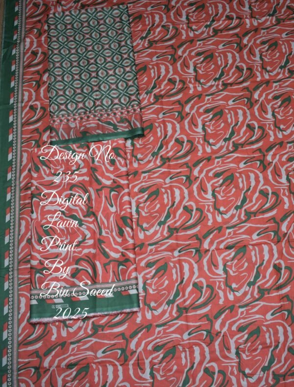 Bin Saeed Unstitched Digital Printed Summer Lawn Collection 2025 - D39 - Image 2