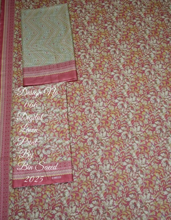 Bin Saeed Unstitched Digital Printed Summer Lawn Collection 2025 - D9 - Image 2