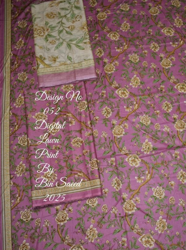 Bin Saeed Unstitched Digital Printed Summer Lawn Collection 2025 - D14 - Image 2