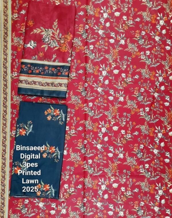 Bin Saeed Unstitched Digital Printed Summer Lawn Collection 2025 - D69