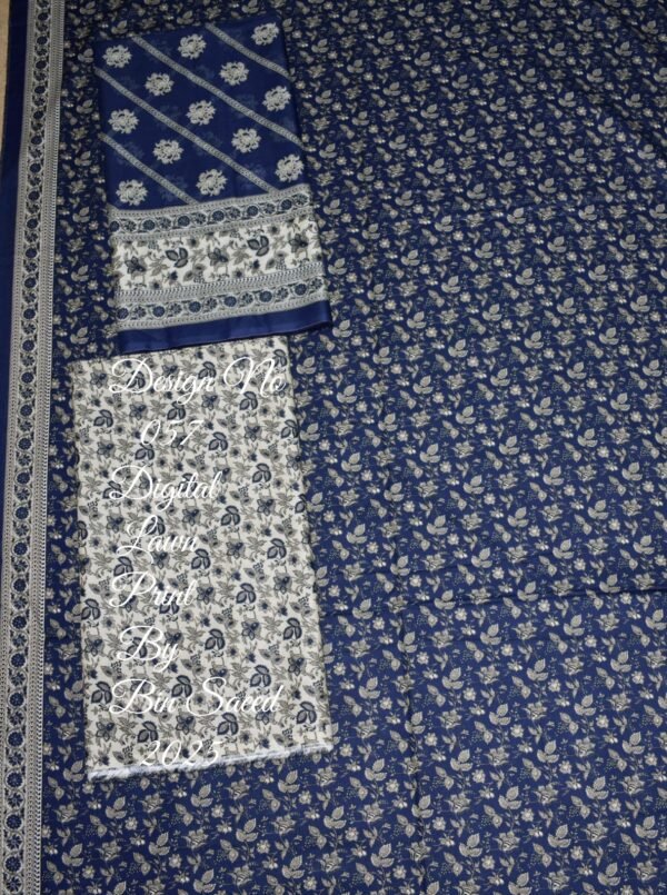 Bin Saeed Unstitched Digital Printed Summer Lawn Collection 2025 - D8