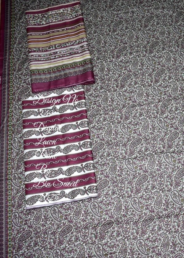 Bin Saeed Unstitched Digital Printed Summer Lawn Collection 2025 - D42 - Image 2