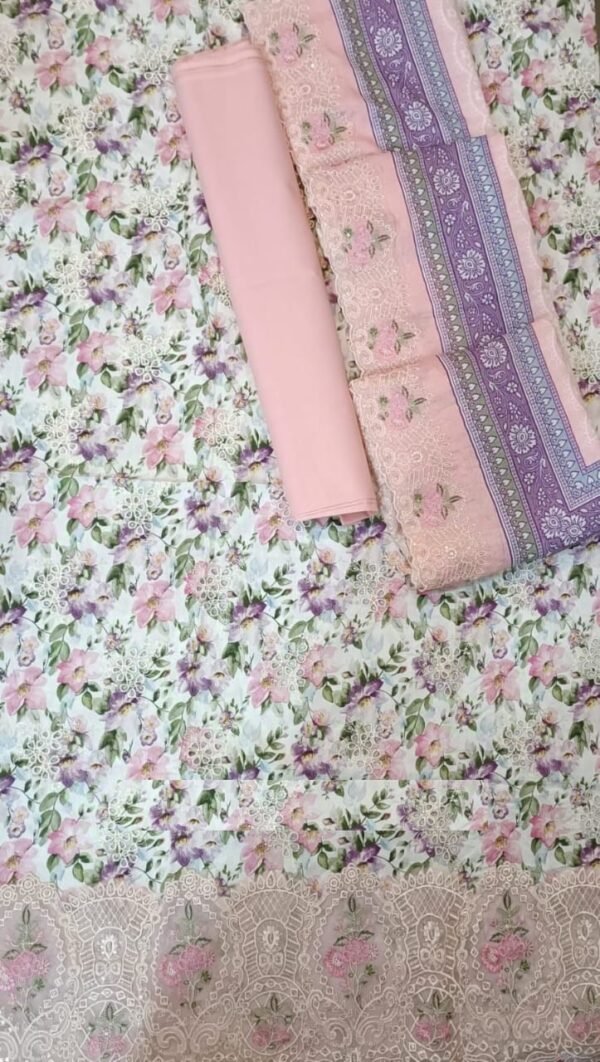 Bin Saeed Embroidered Chikankari Lawn Unstitched 3 Piece Summer Collection - D8