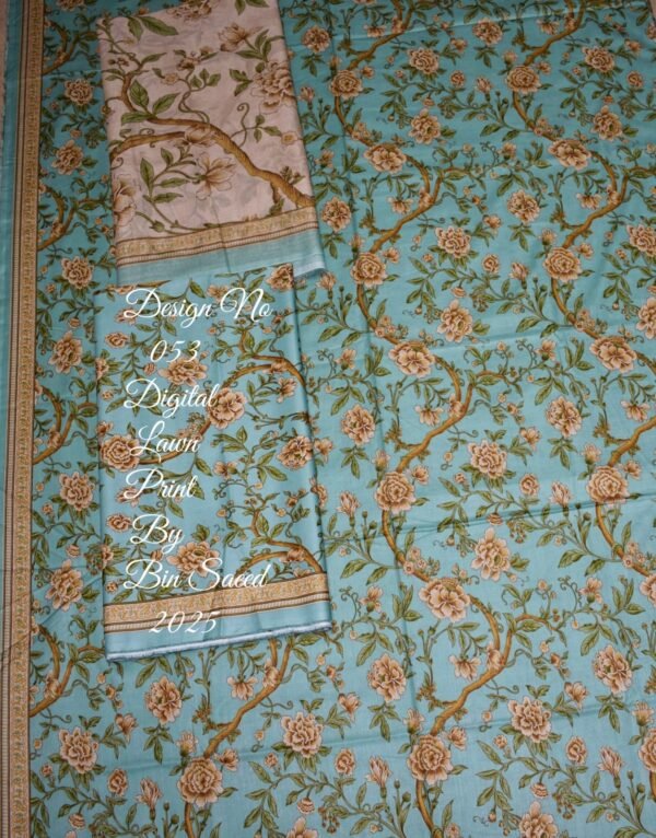 Bin Saeed Unstitched Digital Printed Summer Lawn Collection 2025 - D29 - Image 2
