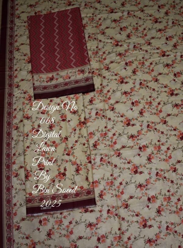 Bin Saeed Unstitched Digital Printed Summer Lawn Collection 2025 - D34 - Image 2