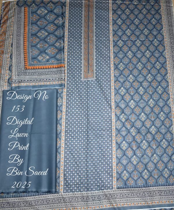 Bin Saeed Unstitched Digital Printed Summer Lawn Collection 2025 - D45 - Image 2