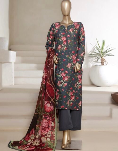 Sadabahar Printed Cotton Lawn Stitched 3 Piece Suit Summer Collection - D1