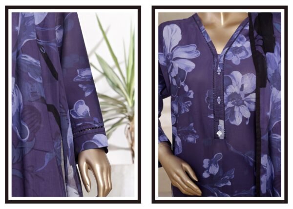Sadabahar Printed Cotton Lawn Stitched 3 Piece Suit Summer Collection - D2 - Image 4