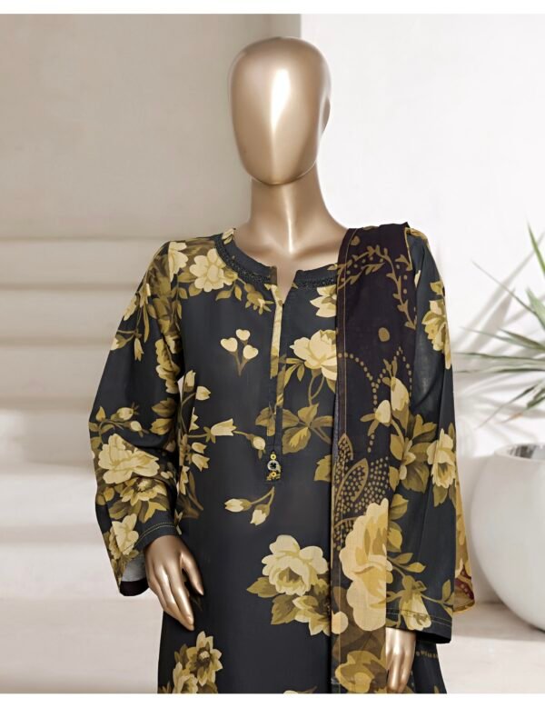 Sadabahar Printed Cotton Lawn Stitched 3 Piece Suit Summer Collection - D3 - Image 3