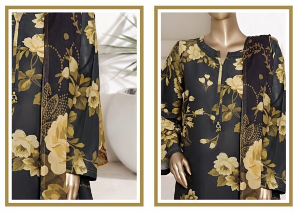 Sadabahar Printed Cotton Lawn Stitched 3 Piece Suit Summer Collection - D3 - Image 4