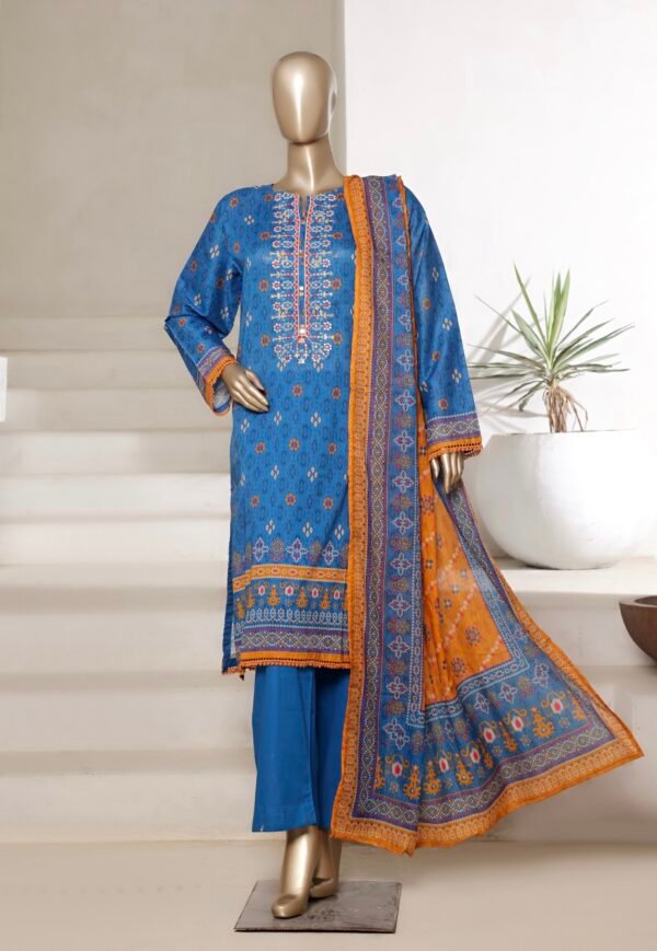 Sadabahar Printed Cotton Lawn Stitched 3 Piece Suit Summer Collection - D4
