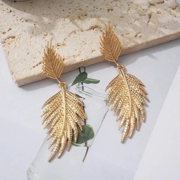 Imported Elegant Leaf Zinc Alloy Earrings – Stylish Nature-Inspired Jewellery for Women