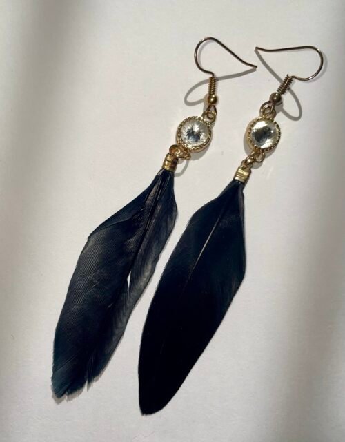 Imported Premium Quality Elegant Black Feather Earrings