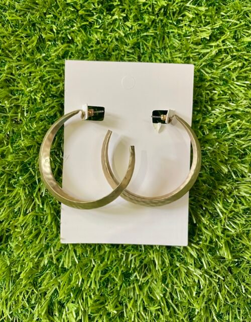 Imported Large Textured Gold Hoop Earrings