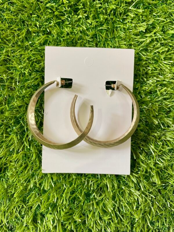 Imported Large Textured Gold Hoop Earrings