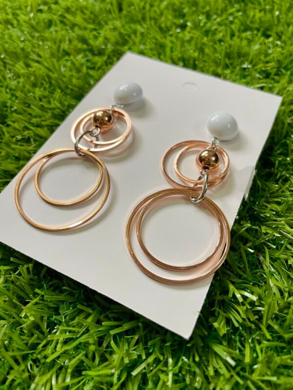 Imported Rose Gold Circle Earrings for Women - Image 2
