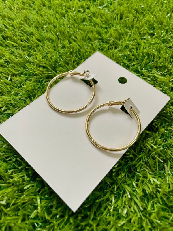 Imported Gold-Tone Hoop Earrings for Everyday Wear - Image 3