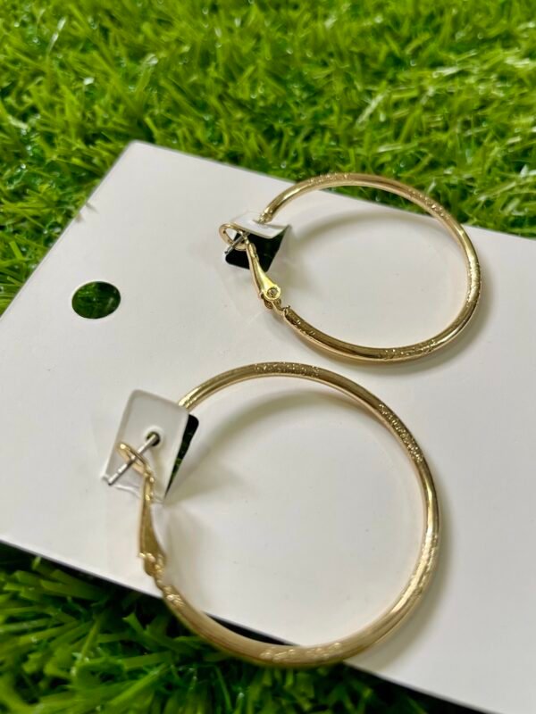 Imported Gold-Tone Hoop Earrings for Everyday Wear - Image 2