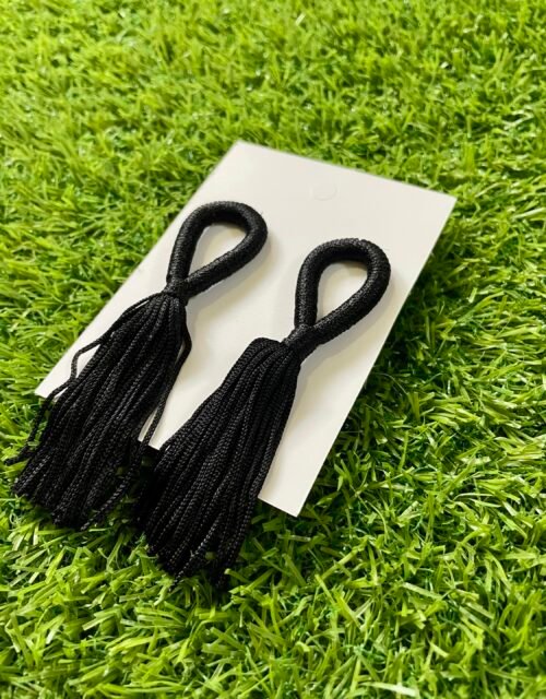 Imported Black Tassel Earrings - Global Style