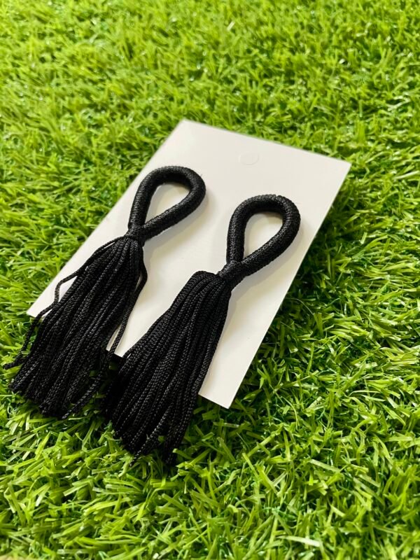 Imported Black Tassel Earrings - Global Style