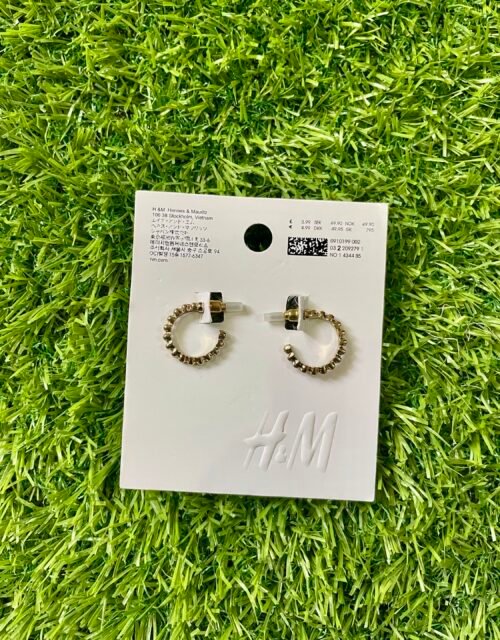 H&M Beaded Hoop Earrings - Golden Sparkle