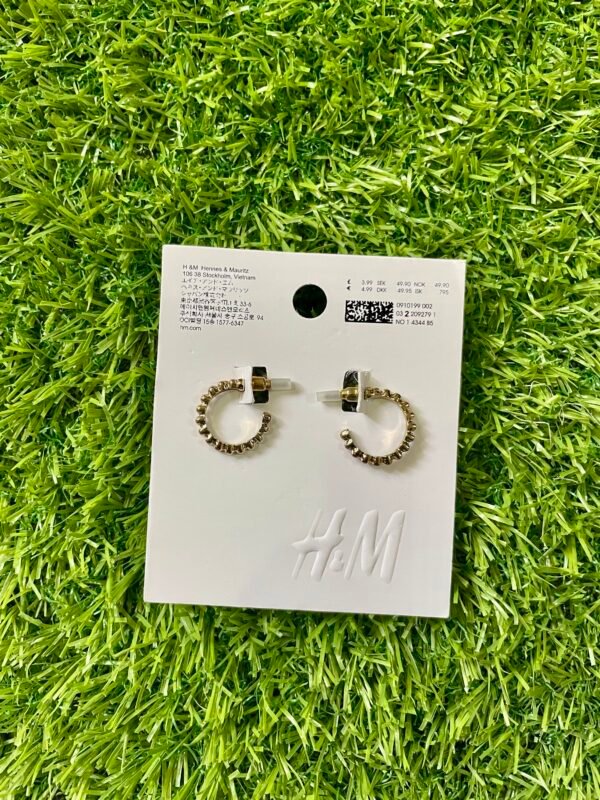 H&M Beaded Hoop Earrings - Golden Sparkle